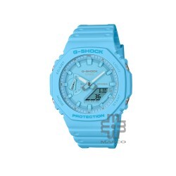 Casio G-Shock Tone-On-Tone Series GA-2100-2A2 Turquoise Blue Bio-Based Resin Band Men Sport Watch