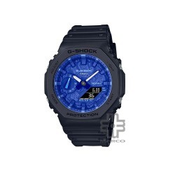 Casio G-Shock Blue Paisley Series GA-2100BP-1A Black Resin Band Men Sports Watch