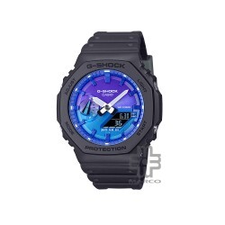 Casio G-Shock Flame Inside GA-2100FL-1A Black Resin Band Men Sport Watch