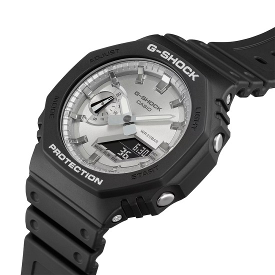 Casio G-Shock Gold And Silver Color GA-2100SB-1A Black Resin Band Men Sports Watch