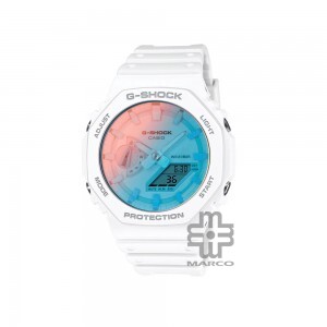 Casio G-Shock Beach Time Lapse Series GA-2100TL-7A White Bio-Based Resin Band Men Sports Watch