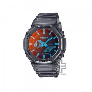 Casio G-Shock Beach Time Lapse Series GA-2100TLS-8A Grey Translucent Resin Band Men Sports Watch