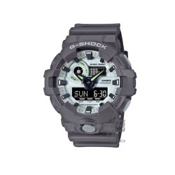 Casio G-Shock Hidden Glow Series GA-700HD-8A Gray Resin Band Men Sports Watch