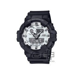 Casio G-Shock Black and Brilliant White Series GA-700WD-1A Black Resin Band Men Sports Watch