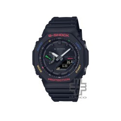 Casio G-Shock Multicolor Accents Series GA-B2100FC-1A Black Resin Band Men Sports Watch