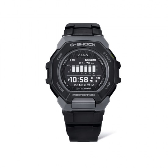 Casio G-Shock G-Squad GBD-300-1 Black Bio-Based Resin Band Men Sports Watch