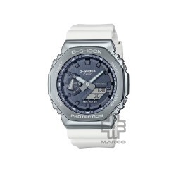 Casio G-Shock Seasonal Collection 2023 Metal Covered GM-2100WS-7A White Resin Band Men Sports Watch