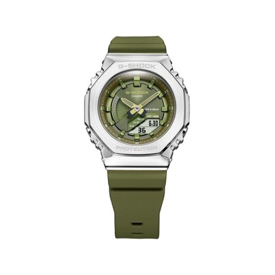 Casio G-Shock Women GM-S2100-3A Olive Green Resin Band Sports Watch