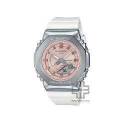 Casio G-Shock Women Seasonal Collection 2023 Metal Covered GM-S2100WS-7A White Resin Band Sports Watch