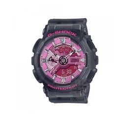 Casio G-Shock Women GMA-S110NP-8A Black Semi-trans Resin Band Sports Watch