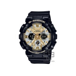 Casio G-Shock Women Black x Gold Series GMA-S120GB-1A Black Resin Band Sports Watch