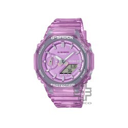 Casio G-Shock Women Metallic Skeleton Series GMA-S2100SK-4A Crystal Pink Translucent Resin Band Sports Watch