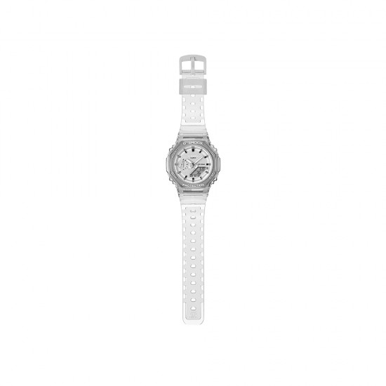 Casio G-Shock Women Metallic Skeleton Series GMA-S2100SK-7A Crystal White Translucent Resin Band Sports Watch