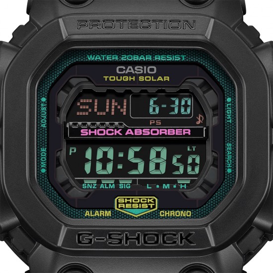 Casio G-Shock Multi-Fluorescent Accents Series GX-56MF-1 Black Resin Band Men Sports Watch