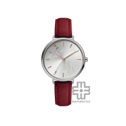 Hush Puppies Orbz HP.3876L.2522 Wine Red Leather Band Women Watch