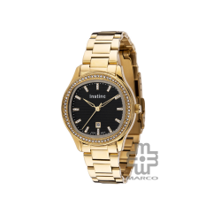 Instinc INS-DK01-GD-BK Gold Stainless Steel Band Women Watch