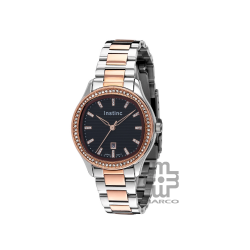 Instinc INS-DK01-SR-BK Dual Tone Stainless Steel Band Women Watch