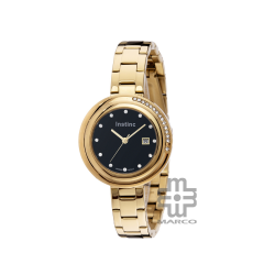 Instinc INS-DK04-GD-BK Gold Stainless Steel Band Women Watch