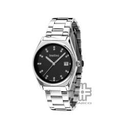 Instinc INS-DK05-SL-BK Silver Stainless Steel Band Men Watch