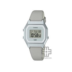 Casio Vintage LA680WEL-8 Grey Leather Band Women Watch