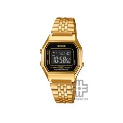 Casio Vintage LA680WGA-1B Gold Stainless Steel Band Men Watch / Women Watch