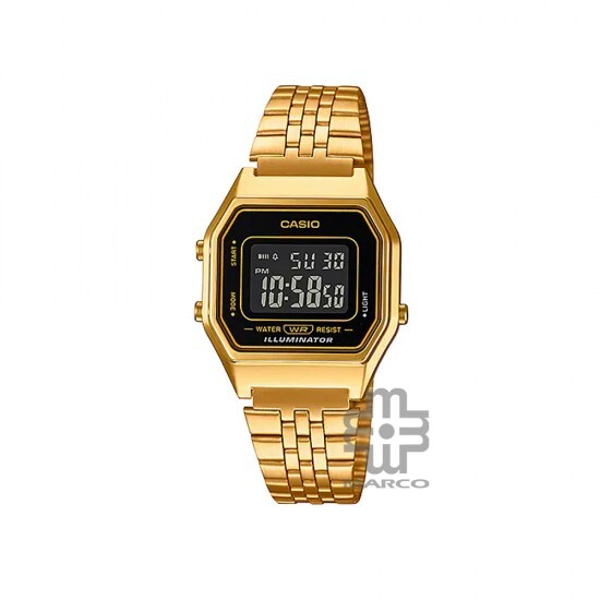 Casio Vintage LA680WGA-1B Gold Stainless Steel Band Men Watch / Women Watch