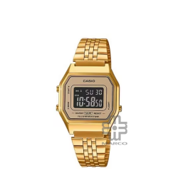 Casio Vintage LA680WGA-9B Gold Stainless Steel Band Men Watch / Women Watch