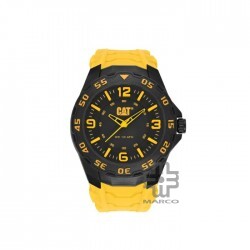 Caterpillar MOTION LB-111-27-137 | Black Yellow | Rubber Strap| 45.5MM | 2Y Warranty