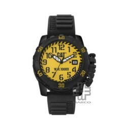 Caterpillar Barricade LK-111-21-711 Yellow Black Dial Black Silicone Analog Men Watch