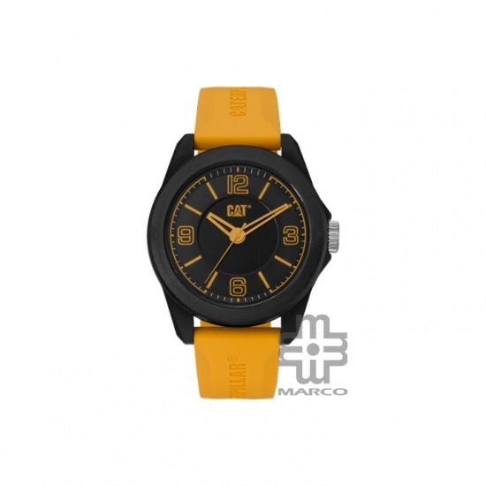 Caterpillar Landscape LN-160-27-137 Black Yellow Silicone Analog Watch | 3 Hand Movement | 45MM | 2Y Warranty