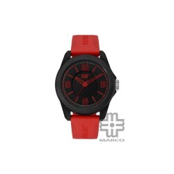 Caterpillar Landscape LN-160-28-138 Black Red Silicone Analog Watch | 3 Hand Movement | 45MM | 2Y Warranty