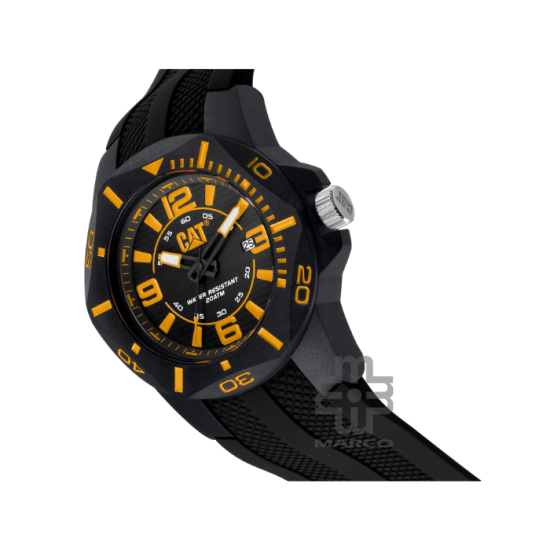 Caterpillar Diver LR-161-21-137 | Black & Yellow | Silicone Strap | Analog Digital | 45MM | 200M WR