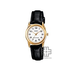 Casio General LTP-V001GL-7B Black Leather Band Women Watch