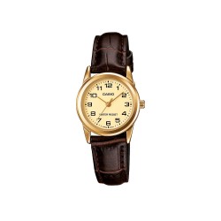 Casio General LTP-V001GL-9B Dark Brown Leather Band Women Watch