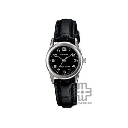 Casio General LTP-V001L-1B Black Leather Band Women Watch