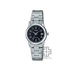 Casio General LTP-V002D-1B Silver Stainless Steel Band Women Watch