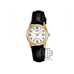 Casio General LTP-V002GL-7B Black Leather Band Women Watch