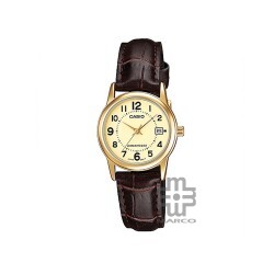 Casio General LTP-V002GL-9B Dark Brown Leather Band Women Watch