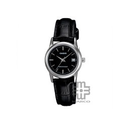 Casio General LTP-V002L-1A Black Leather Band Women Watch