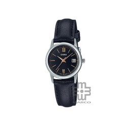 Casio General LTP-V002L-1B3 Black Leather Band Women Watch