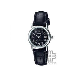 Casio General LTP-V002L-1B Black Leather Band Women Watch