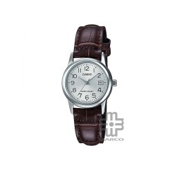 Casio General LTP-V002L-7B2 Dark Brown Leather Band Women Watch