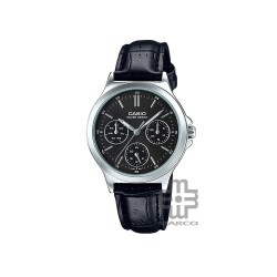 Casio General LTP-V300L-1A Black Leather Band Women Watch 