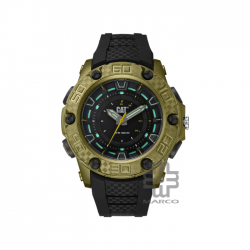 Caterpillar P10 | LU-130-23-123 | Black Green Silicone Strap | Analog Watch | 100M WR| 2Y Warranty