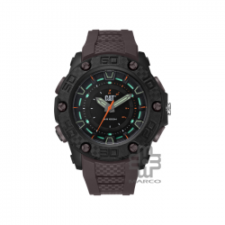 Caterpillar P10 | LU-160-25-125| Black Brown Silicone Strap | Analog Watch | 100M WR| 2Y Warranty