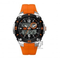 Caterpillar SPORTICA ME-145-28-138 DIGITAL AND ANALOG BLACK ORANGE DIAL ORANGE PU STRAP MEN WATCH