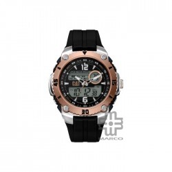 Caterpillar SPORTICA ME-195-21-139 DIGITAL AND ANALOG BLACK ROSE GOLD DIAL BLACK PU STRAP MEN WATCH