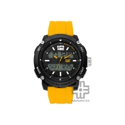 Caterpillar POWER A MF-145-27-111 DIGITAL ANALOG | SILVER BLACK | YELLOW SILICONE STRAP| MEN WATCH