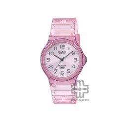 Casio General MQ-24S-4B Pink Translucent Resin Band Women Youth Watch