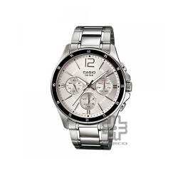 Casio General MTP-1374D-7AV Silver Stainless Steel Band Men Watch